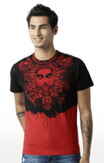 Huetrap Red Mens Short Sleeve Graphic Printed Tshirt-HT16MKGRARED00270