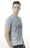 Huetrap Grey Mens Short Sleeve Graphic Printed Tshirt-HT17MKGRAGML00746