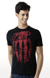 Huetrap Black Mens Short Sleeve Graphic Printed Tshirt-HT13MKGRABLK00423