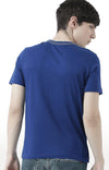 Huetrap Blue Mens Short Sleeve Graphic Printed Tshirt-HT17MKGRALNY00599