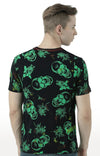 Huetrap Black Mens Short Sleeve Graphic Printed Tshirt-HT17MKGRABLK01054