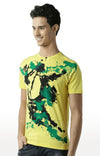 Huetrap Yellow Mens Short Sleeve Graphic Printed Tshirt-HT13MKGRAYLW00121