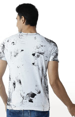 Huetrap White Mens Short Sleeve Graphic Printed Tshirt-HT15MKGRAWHT00051