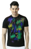 Huetrap Black Mens Short Sleeve Graphic Printed Tshirt-HT15MKGRABLK00142