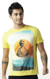 Huetrap Yellow Mens Short Sleeve Graphic Printed Tshirt-HT16MKGRAYLW00365