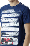 Huetrap Blue Mens Short Sleeve Graphic Printed Tshirt-HT15MKGRALNY00014