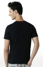 Huetrap Black Mens Short Sleeve Graphic Printed Tshirt-HT16MKGRABLK00256