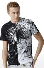 Huetrap White Mens Short Sleeve Graphic Printed Tshirt-HT14MKGRAWHT00165