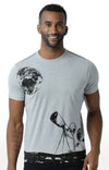 Huetrap Grey Mens Short Sleeve Graphic Printed Tshirt-HT15MKGRAGML00009