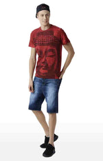 Huetrap Red Mens Short Sleeve Graphic Printed Tshirt-HT16MKGRARED00372