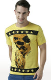 Huetrap Yellow Mens Short Sleeve Graphic Printed Tshirt-HT17MKGRAYLW01044