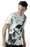 Huetrap White Mens Short Sleeve Graphic Printed Tshirt-HT17MKGRAOFW01069