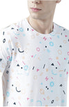 Huetrap White Mens Short Sleeve Graphic Printed Tshirt-HT17MKGRAWHT00766