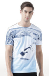 Huetrap White Mens Short Sleeve Graphic Printed Tshirt-HT17MKGRAWHT01076