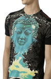 Huetrap Black Mens Short Sleeve Graphic Printed Tshirt-HT12MKGRABLK00007