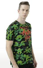 Huetrap Black Mens Short Sleeve Graphic Printed Tshirt-HT17MKGRABLK00905