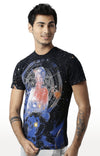 Huetrap Black Mens Short Sleeve Graphic Printed Tshirt-HT16MKGRABLK00321