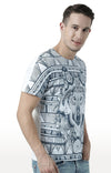 Huetrap White Mens Short Sleeve Graphic Printed Tshirt-HT17MKGRAWHT00535