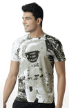 Huetrap White Mens Short Sleeve Graphic Printed Tshirt-HT12MKGRAWHT00152