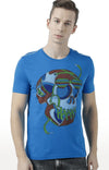 Huetrap Blue Mens Short Sleeve Graphic Printed Tshirt-HT17MKGRASUR00701