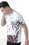 Huetrap White Mens Short Sleeve Graphic Printed Tshirt-HT17MKGRAWHT01050