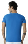 Huetrap Blue Mens Short Sleeve Graphic Printed Tshirt-HT17MKGRASUR00308