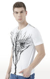 Huetrap White Mens Short Sleeve Graphic Printed Tshirt-HT17MKGRAWHT00688