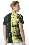 Huetrap Yellow Mens Short Sleeve Graphic Printed Tshirt-HT17MKGRAYLW00303