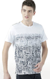 Huetrap White Mens Short Sleeve Graphic Printed Tshirt-HT17MKGRAWHT00691