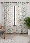 Monstera Printed 100% cotton floral curtain for living room - Room darkening - Green - Pack of 1-230423057