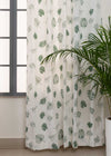 Monstera Printed 100% cotton floral curtain for living room - Room darkening - Green - Pack of 1-230422057