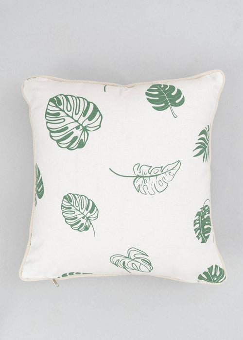 Monstera Printed 100% cotton floral cushion cover for sofa-230455057