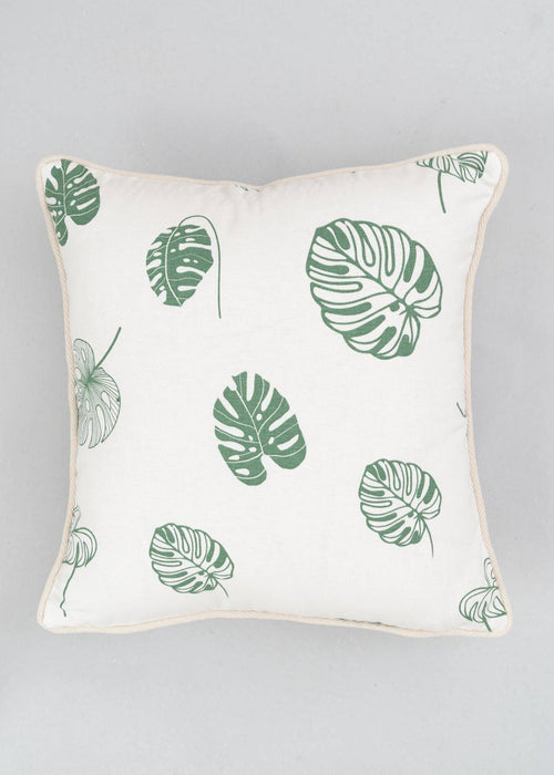 Monstera Printed 100% cotton floral cushion cover for sofa-230454057