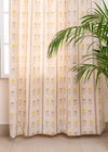 Mudline Printed 100% cotton ethnic curtain for living room - Room darkening - Mustard - Pack of 1-230423059