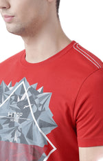 Huetrap Red Mens Short Sleeve Graphic Printed Tshirt-HT17MKGRARED00600