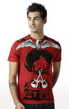 Huetrap Red Mens Short Sleeve Graphic Printed Tshirt-HT14MKGRARED00598