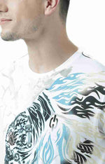 Huetrap White Mens Short Sleeve Graphic Printed Tshirt-HT17MKGRAWHT01082