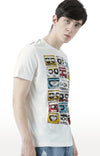 Huetrap White Mens Short Sleeve Graphic Printed Tshirt-HT17MKGRAOFW00671