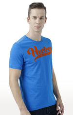 Huetrap Blue Mens Short Sleeve Graphic Printed Tshirt-HT17MKGRASUR01128