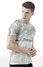 Huetrap White Mens Short Sleeve Graphic Printed Tshirt-HT17MKGRAOFW00602