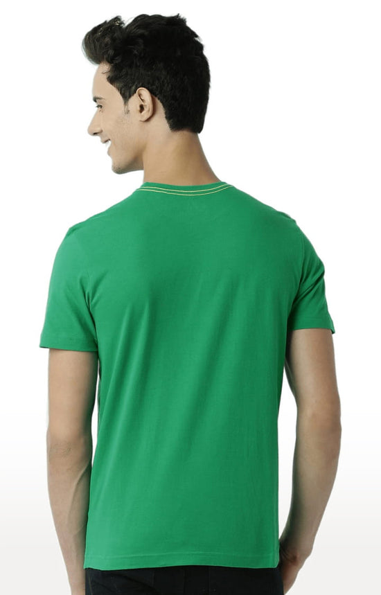 Huetrap Green Mens Short Sleeve Graphic Printed Tshirt-HT13MKGRAGRE00380