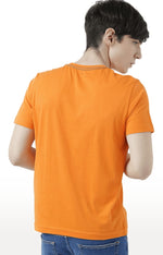 Huetrap Orange Mens Short Sleeve Graphic Printed Tshirt-HT17MKGRABZO01108