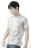 Huetrap White Mens Short Sleeve Graphic Printed Tshirt-HT17MKGRAWHT00619