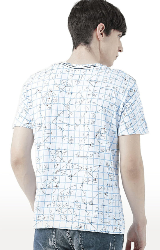 Huetrap White Mens Short Sleeve Graphic Printed Tshirt-HT17MKGRAWHT00774