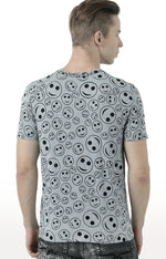 Huetrap Grey Mens Short Sleeve Graphic Printed Tshirt-HT17MKGRAGML00771