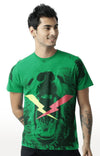 Huetrap Green Mens Short Sleeve Graphic Printed Tshirt-HT17MKGRAGRE00278