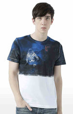 Huetrap White Mens Short Sleeve Graphic Printed Tshirt-HT17MKGRAWHT00865