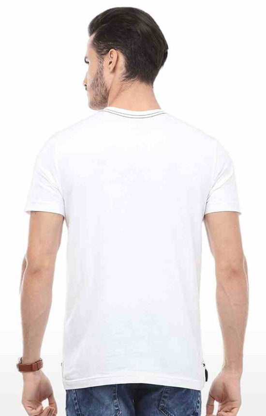 Huetrap White Mens Short Sleeve Graphic Printed Tshirt-HT16MKGRAWHT00313