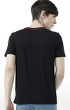 Huetrap Black Mens Short Sleeve Graphic Printed Tshirt-HT17MKGRABLK00529