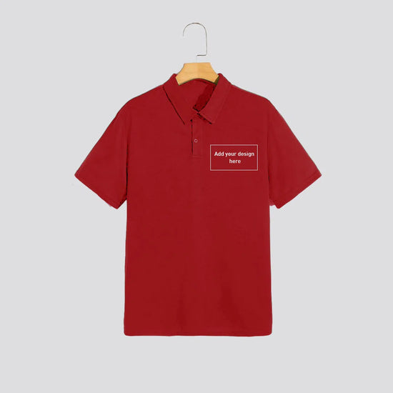 Red Polo Neck T-Shirts 100% Cotton Gigaplex - 220 GSM